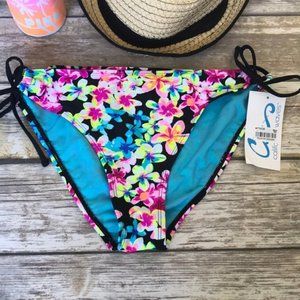 NWT California Waves floral bikini swim bottoms XS